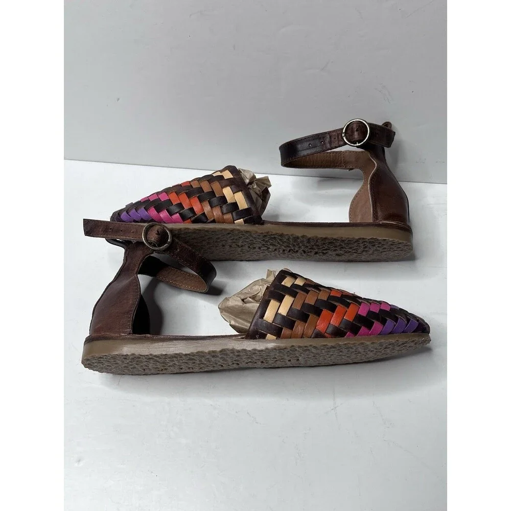 Manitobah Gabriel Frey Multicolor Woven Leather Sandals Women’s Size 9 - Picture 7 of 16